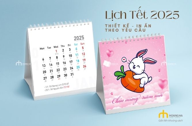 Thiết kế - in ấn lịch để bàn tết 2025 hoạt hình dễ thương